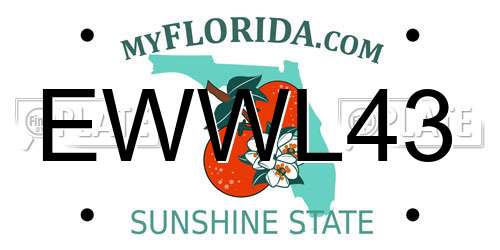 EWWL43 Florida License Plate