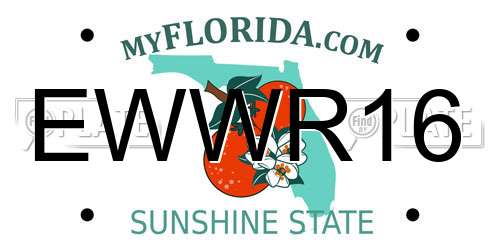 EWWR16 Florida License Plate