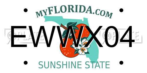 EWWX04 Florida License Plate