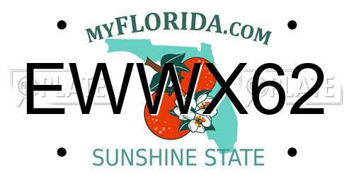 EWWX62 Florida License Plate
