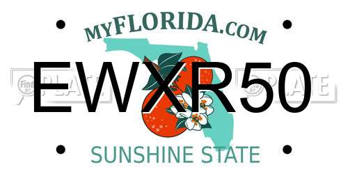 EWXR50 Florida License Plate