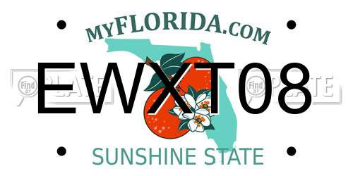 EWXT08 Florida License Plate