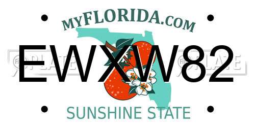 EWXW82 Florida License Plate