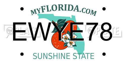 EWYE78 Florida License Plate