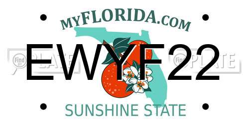 EWYF22 Florida License Plate