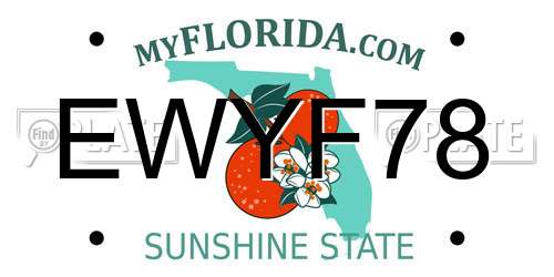 EWYF78 Florida License Plate