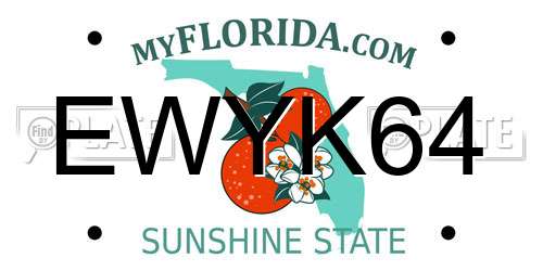 EWYK64 Florida License Plate