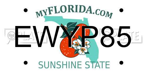 EWYP85 Florida License Plate