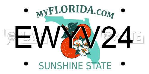 EWYV24 Florida License Plate