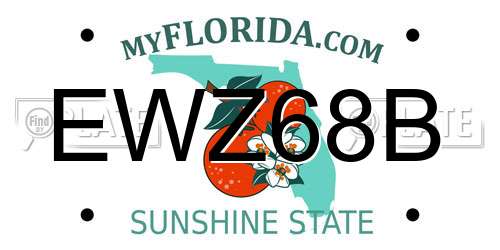 EWZ68B Florida License Plate