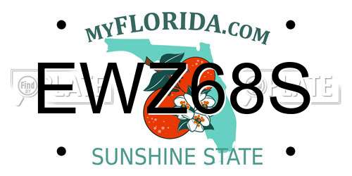EWZ68S Florida License Plate