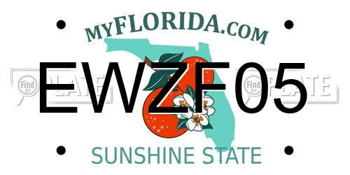 EWZF05 Florida License Plate