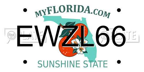 EWZL66 Florida License Plate
