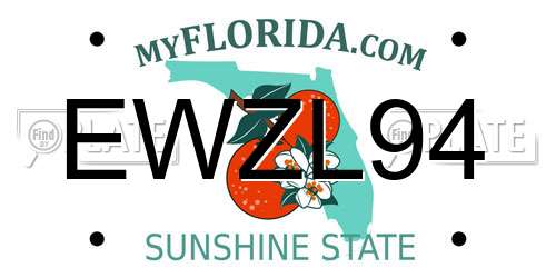 EWZL94 Florida License Plate