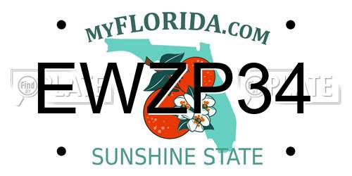 EWZP34 Florida License Plate