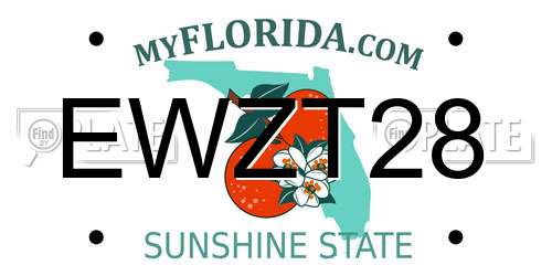 EWZT28 Florida License Plate