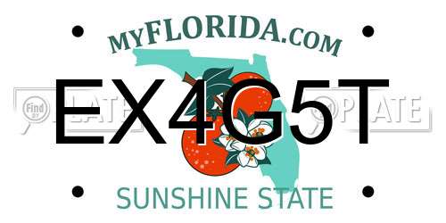 EX4G5T Florida License Plate