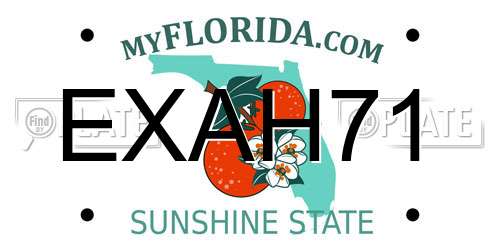 EXAH71 Florida License Plate
