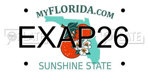 EXAP26 Florida License Plate