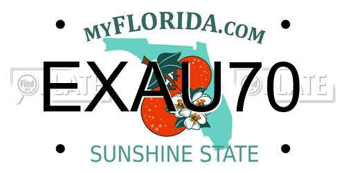 EXAU70 Florida License Plate