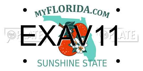 EXAV11 Florida License Plate