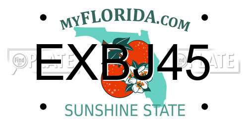 EXBJ45 Florida License Plate
