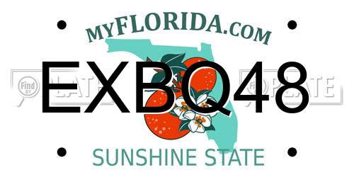 EXBQ48 Florida License Plate