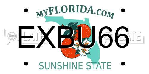 EXBU66 Florida License Plate