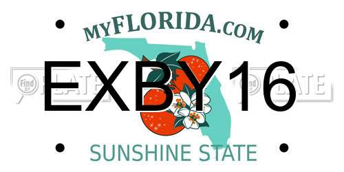 EXBY16 Florida License Plate