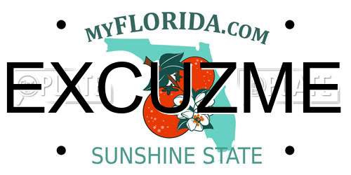 EXCUZME Florida License Plate