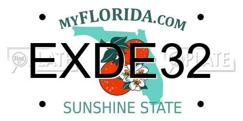 EXDE32 Florida License Plate