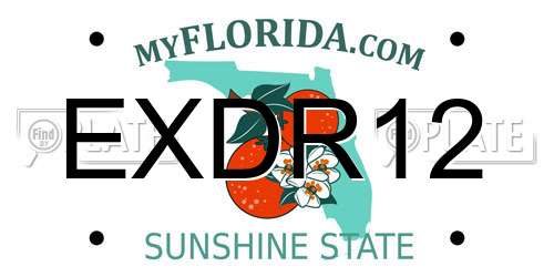 EXDR12 Florida License Plate