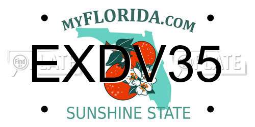EXDV35 Florida License Plate