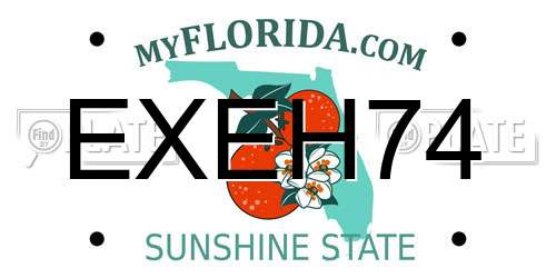 EXEH74 Florida License Plate