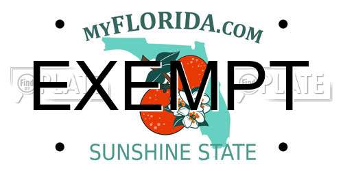 EXEMPT Florida License Plate