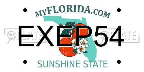 EXEP54 Florida License Plate