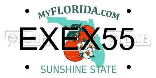 EXEX55 Florida License Plate
