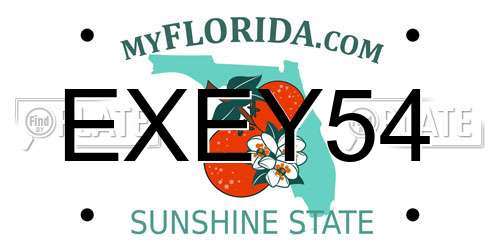 EXEY54 Florida License Plate