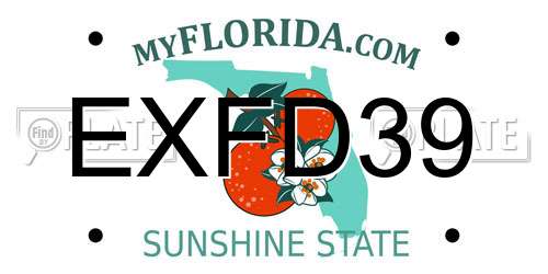 EXFD39 Florida License Plate