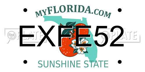 EXFE52 Florida License Plate