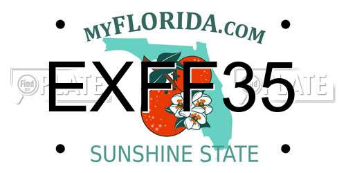 EXFF35 Florida License Plate
