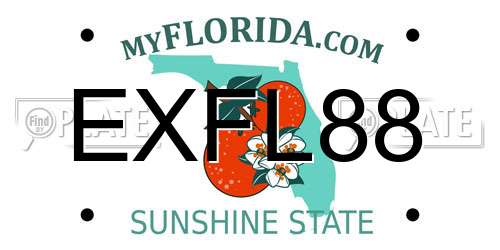 EXFL88 Florida License Plate