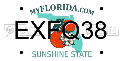 EXFQ38 Florida License Plate