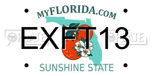 EXFT13 Florida License Plate