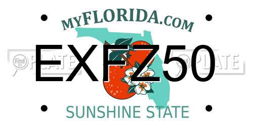 EXFZ50 Florida License Plate
