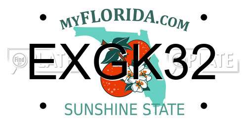 EXGK32 Florida License Plate