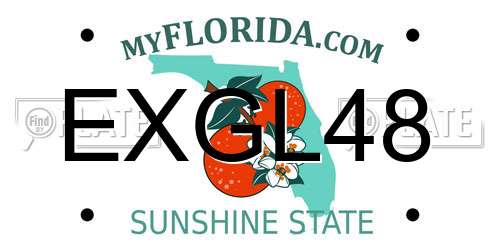 EXGL48 Florida License Plate