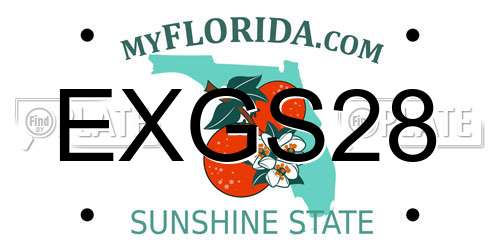 EXGS28 Florida License Plate