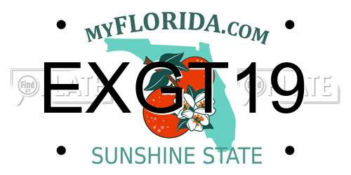 EXGT19 Florida License Plate