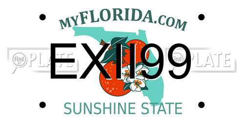 EXII99 Florida License Plate